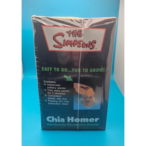 The Simpsons Chia Homer Handmade Decorative Planter New In Box Collectible - Picture 2 of 6